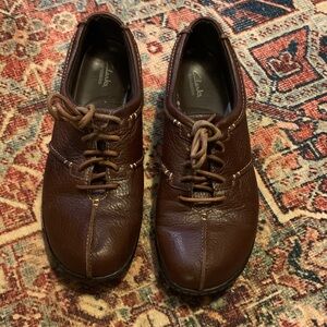 Clarks Women’s Dark Brown Leather Oxfords